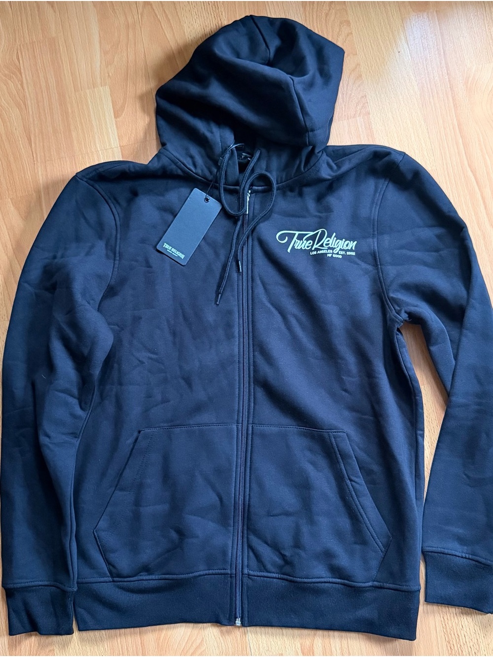 True Religion Black Full-Zip Hoodie Jacket (Large)